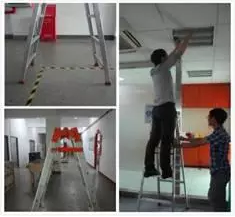 图12人字梯的正确使用