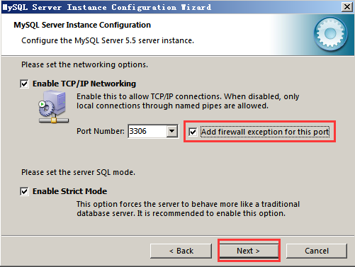 配置MySQL的网络选项