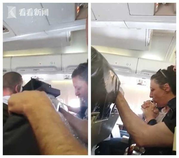 客机高空遭遇强气流 空姐被甩机舱顶部 吓坏乘客